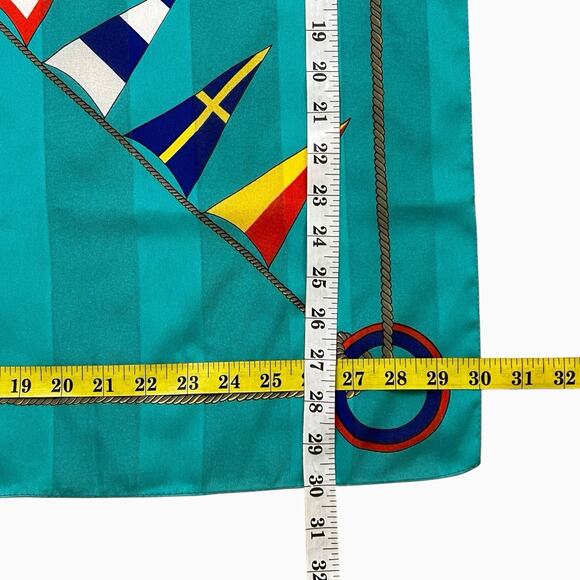 Womens Fashion Neck Scarf Signal Nautical Flags Sailing Blue Square 30x30 - Picture 7 of 10